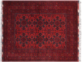 handmade Tribal Biljik Khal Mohammadi Red Blue Hand Knotted RECTANGLE 100% WOOL area rug 5x7